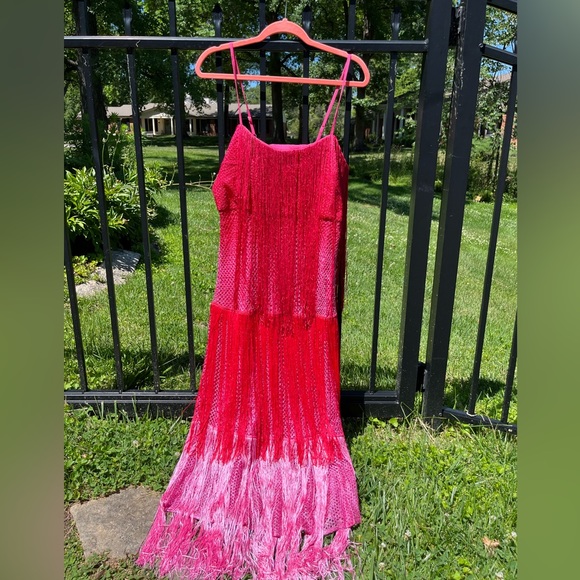 Anthropologie Let Me Be Tiered Ombre Fringe Dress NWT - Picture 10 of 14